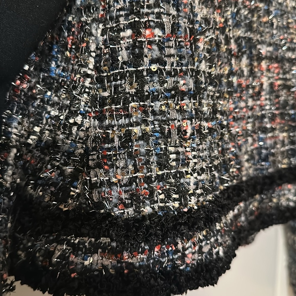 NY & Co METALLIC Heavy Tweed Double-Breasted Jacket - Multicolor Textured - Picture 10 of 10